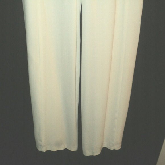 NEW Cache Pants White Size 4 Gold Crest Buttons Straight Leg Lined Made in USA - Picture 3 of 8